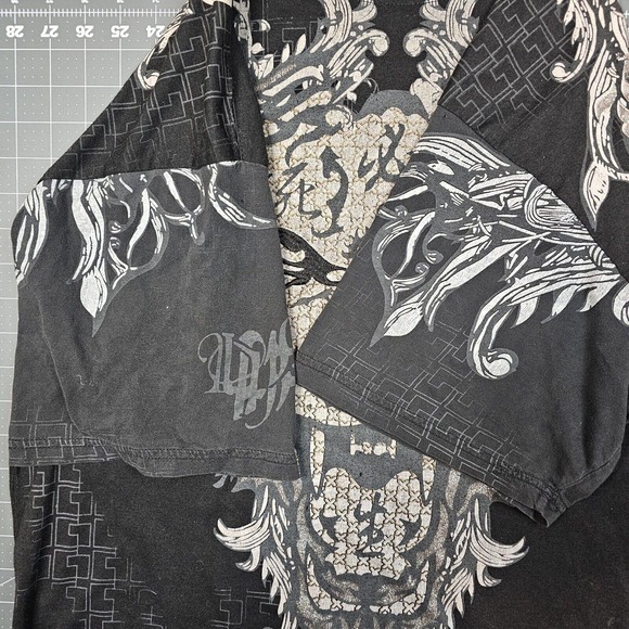 Red Ape Tshirt Mens Large Lion Survival Embellished Embroidered Streetwear Biker - Picture 4 of 12